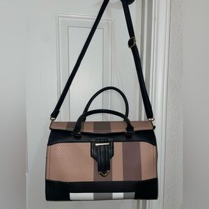 Elegant Black and Tan Women's Handbag